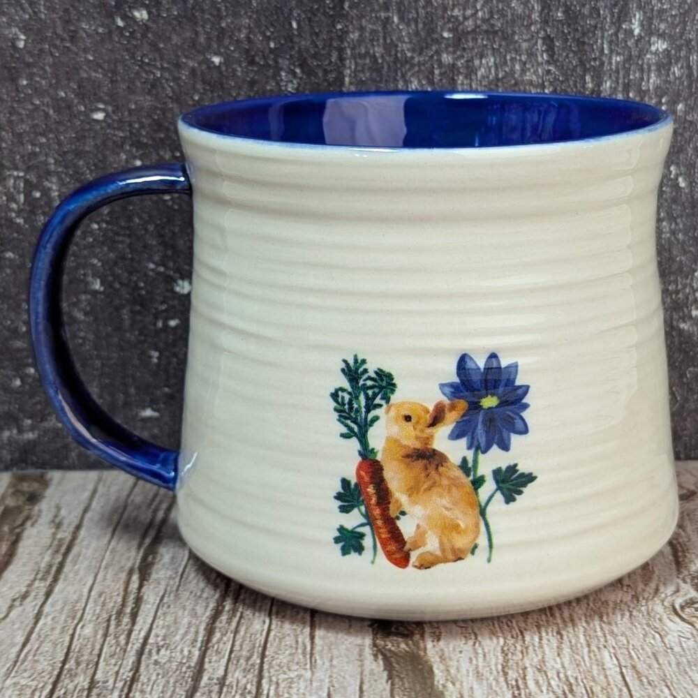 Nathalie Lete Mug Anthropologie - J - Monogram Cottage Core Floral Bunny Bird - Picture 4 of 8